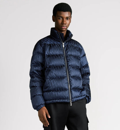 "D" Oblique Puffer Blau