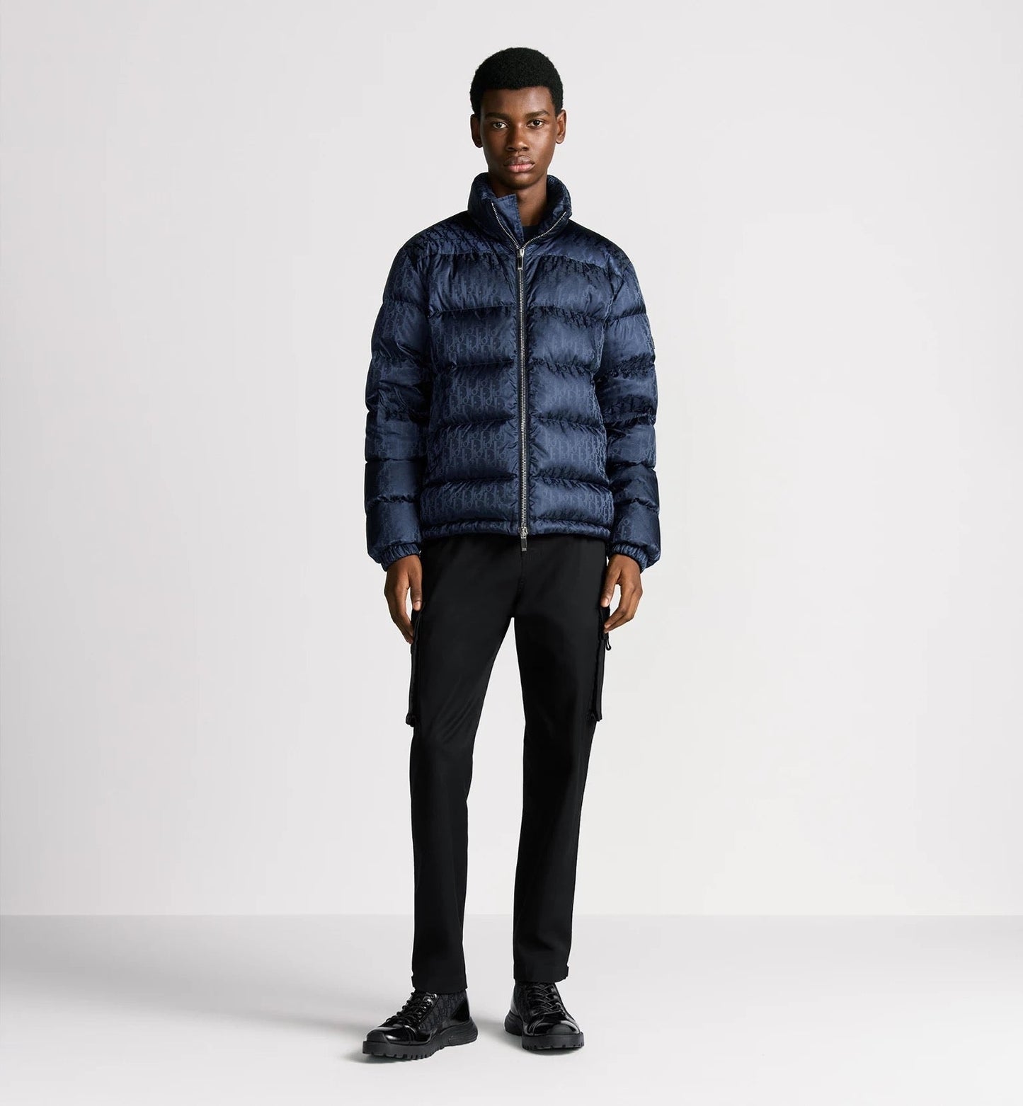 "D" Oblique Puffer Blau
